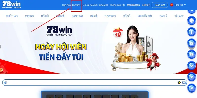 Câu hỏi liên quan việc rút tiền 78Win